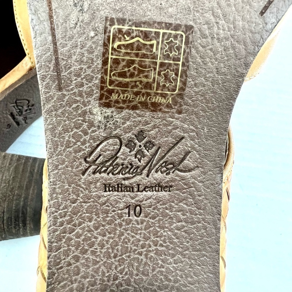 Patricia Nash Woven Leather Peep Toe Booties | Boho Italian Style | Size 10 - Picture 8 of 9
